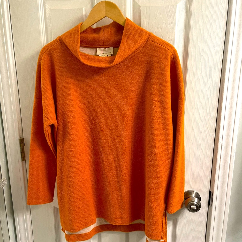 Anthropology Turtleneck Sweater - burnt orange color.